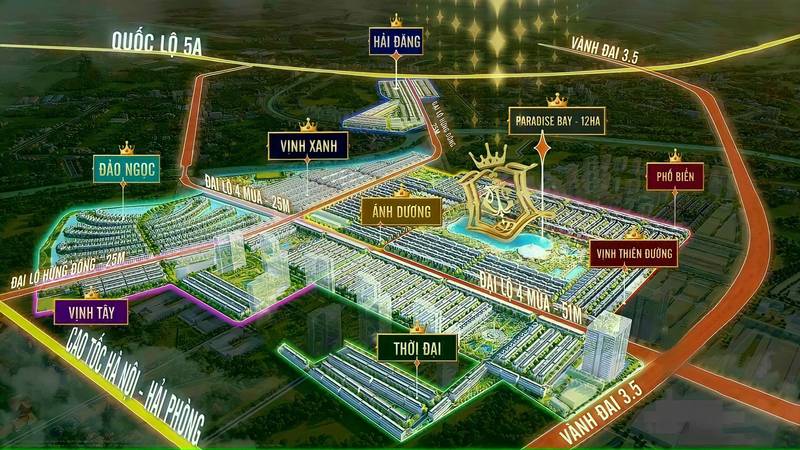 Bản đồ quy hoạch tổng thể giúp so sánh Ocean Park 1 2 3 về vị trí, phân khu và tiện ích nổi bật